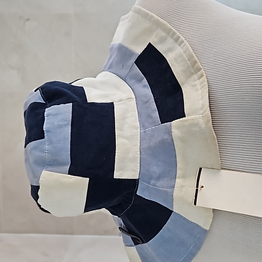 Patch corduroy mix blue white flop hat